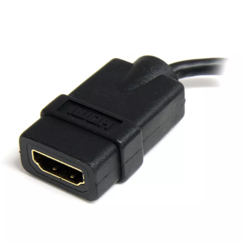 StarTech.com Micro HDMI į HDMI adapteris – 4K 30Hz vaizdo – patvarus didelės spartos Micro HDMI Type-D į HDMI 1.4 keitiklis / kabelio adapterio raktas – Ultra HD HDMI monitoriai, televizoriai ir ekranai – M/F