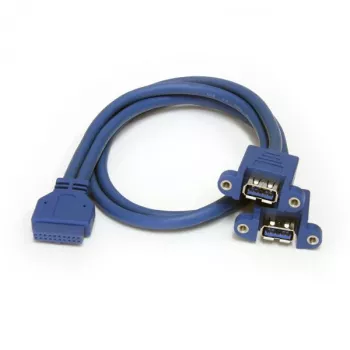StarTech.com 2 prievadų skydo tvirtinimo USB 3.0 kabelis - USB A į pagrindinės plokštės lizdo kabelis F/F