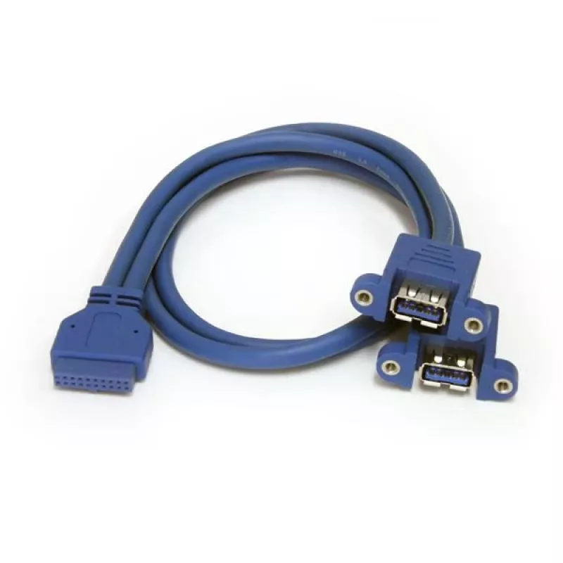 StarTech.com 2 prievadų skydo tvirtinimo USB 3.0 kabelis - USB A į pagrindinės plokštės lizdo kabelis F/F