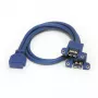 StarTech.com 2 prievadų skydo tvirtinimo USB 3.0 kabelis - USB A į pagrindinės plokštės lizdo kabelis F/F