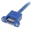 StarTech.com 2 prievadų skydo tvirtinimo USB 3.0 kabelis - USB A į pagrindinės plokštės lizdo kabelis F/F