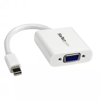 StarTech.com Mini DisplayPort į VGA adapteris - Aktyvus Mini DP į VGA keitiklis - 1080p vaizdas - mDP arba Thunderbolt 1/2 Mac/PC prie VGA monitoriaus/projektoriaus/ekrano - mDP 1.2 į VGA dongle - Balta