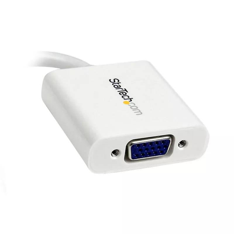 StarTech.com Mini DisplayPort į VGA adapteris - Aktyvus Mini DP į VGA keitiklis - 1080p vaizdas - mDP arba Thunderbolt 1/2 Mac/PC prie VGA monitoriaus/projektoriaus/ekrano - mDP 1.2 į VGA dongle - Balta