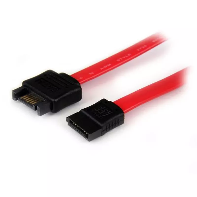 StarTech.com 0,3 m SATA prailginimo kabelis, 0,3 m, SATA III, SATA 7 kontaktų, SATA 7 kontaktų, Vyriška/Moteriška, Juoda, Raudona