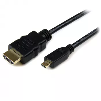 StarTech.com 1 m Micro HDMI į HDMI kabelis su Ethernet – 4K 30 Hz vaizdas – patvarus didelės spartos Micro HDMI Type-D į HDMI 1.4 adapterio kabelis / keitiklio laidas – UHD HDMI monitoriams / televizoriams / ekranams – M/M