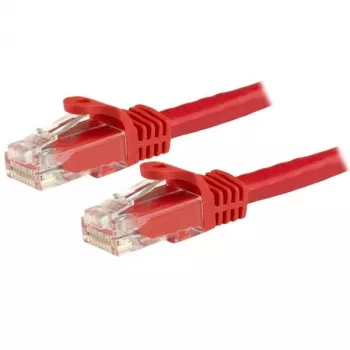 StarTech.com 15 m CAT6 eterneto kabelis – raudonas CAT 6 Gigabit Ethernet laidas – 250 MHz 100 W PoE RJ45 UTP tinklo / komutacinis kabelis be užkibimų su įtempimo sumažinimu, individualiai patikrintas