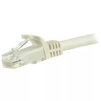 StarTech.com 15 m CAT6 eterneto kabelis – baltas CAT 6 Gigabit Ethernet laidas – 250 MHz 100 W PoE RJ45 UTP tinklo / komutacinis kabelis be užkliuvimų su įtempimo sumažinimu, individualiai išbandytas