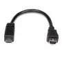 StarTech.com 6 colių Micro USB į Mini USB adapterio kabelis M/F, 0,15 m, Mini-USB B, Micro-USB A, kištukas/lizdas, juodas