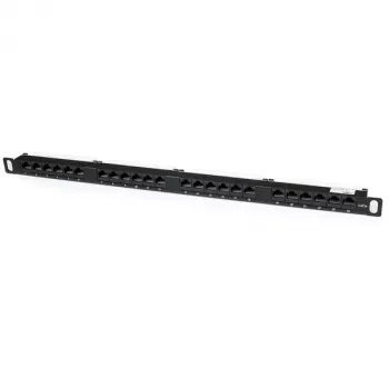 StarTech.com 24 prievadų 0,5U Cat5e pataisų skydelis - RJ45 eterneto montuojamas į stovą Cat 5e 110 pataisų skydelis