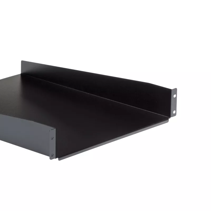StarTech.com 2U serverio stovo lentyna - universali stovo tvirtinimo konsolinė lentyna 19 colių tinklo įrangos stovui ir spintai - tvirta plieninė – keliamoji galia 50 svarų / 23 kg - 22 colių gylio dėklas, juoda