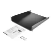 StarTech.com 2U serverio stovo lentyna - universali stovo tvirtinimo konsolinė lentyna 19 colių tinklo įrangos stovui ir spintai - tvirta plieninė – keliamoji galia 50 svarų / 23 kg - 22 colių gylio dėklas, juoda