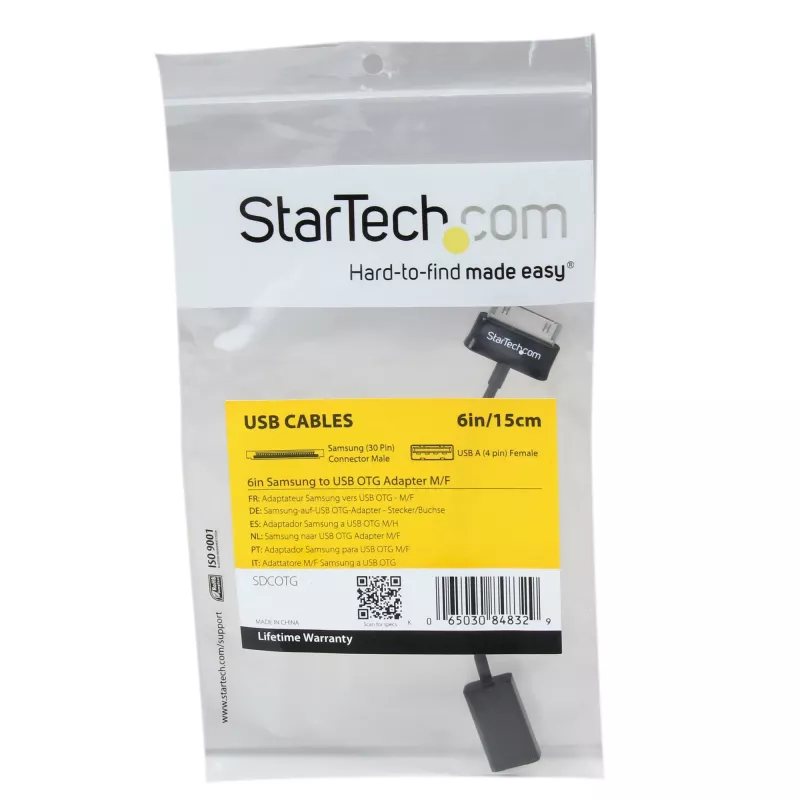 StarTech.com USB OTG adapterio laidas, skirtas Samsung Galaxy Tab, 0,1524 m, Samsung 30p, USB A, Juodas, Kištukas, Lizdas