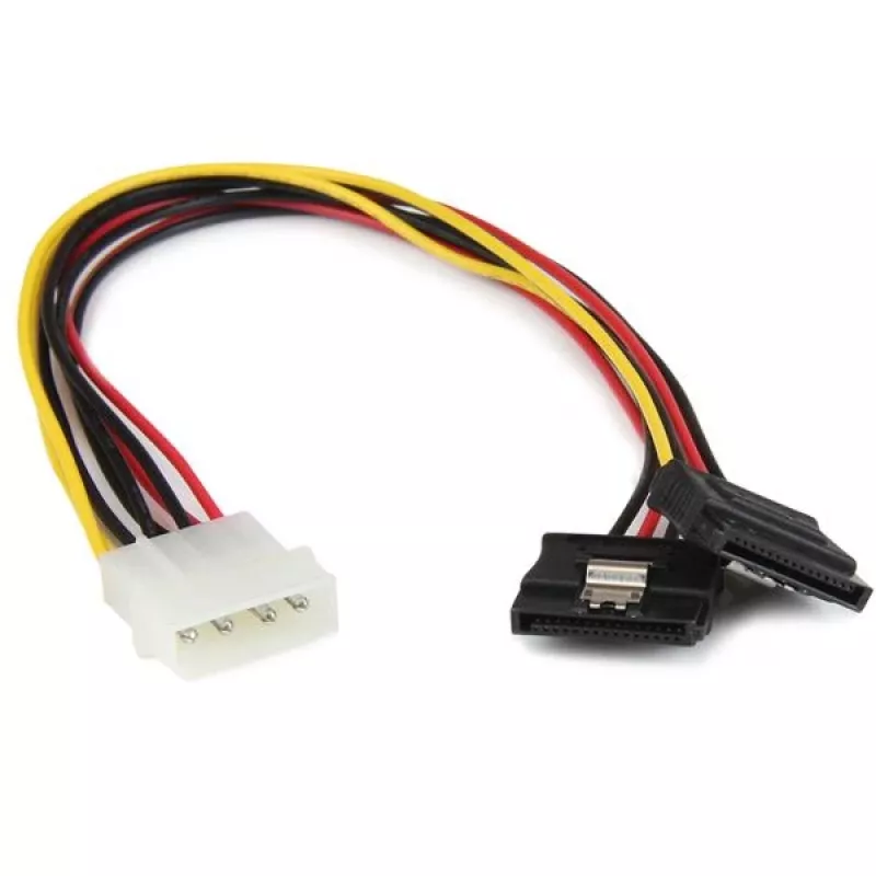 StarTech.com 12 colių LP4 į 2x fiksuojamo SATA maitinimo Y kabelio skirstytuvas - 4 kontaktų LP4 į du SATA
