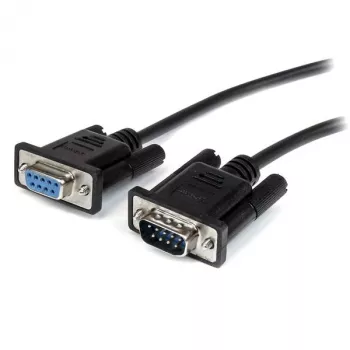 StarTech.com 1 m juodas tiesioginis DB9 RS232 serijinis laidas – kištukas/lizdas