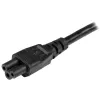 StarTech.com 2 m (6 pėd.) nešiojamojo kompiuterio maitinimo laidas, EU Schuko į C5, 2.5 A 250 V, 18AWG, nešiojamojo / nešiojamojo kompiuterio pakaitinis kintamosios srovės laidas, maitinimo bloko laidas, nešiojamojo kompiuterio įkroviklio kabelis, dobilo lapo / peliuko Mikio formos maitinimo laidas