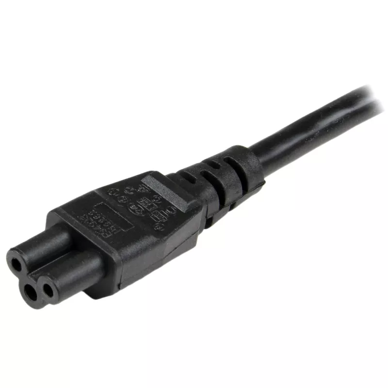 StarTech.com 2 m (6 pėd.) nešiojamojo kompiuterio maitinimo laidas, EU Schuko į C5, 2.5 A 250 V, 18AWG, nešiojamojo / nešiojamojo kompiuterio pakaitinis kintamosios srovės laidas, maitinimo bloko laidas, nešiojamojo kompiuterio įkroviklio kabelis, dobilo lapo / peliuko Mikio formos maitinimo laidas