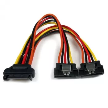 StarTech.com 6 colių užfiksuojamas SATA maitinimo Y skirstytuvo kabelio adapteris - M/F