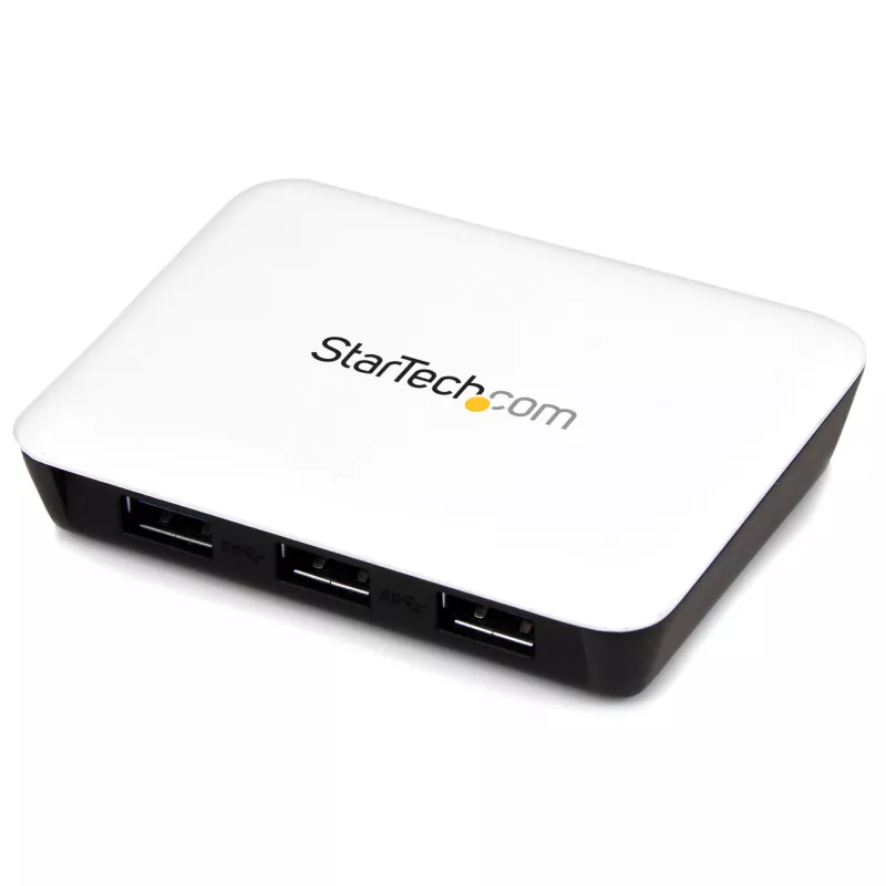 StarTech.com USB 3.0 prie Gigabit Ethernet NIC tinklo adapteris su 3 prievadų šakotuvu – balta