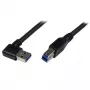 “StarTech.com” 1 m juodas itin spartus USB 3.0 laidas - stačiu kampu A į B - M/M