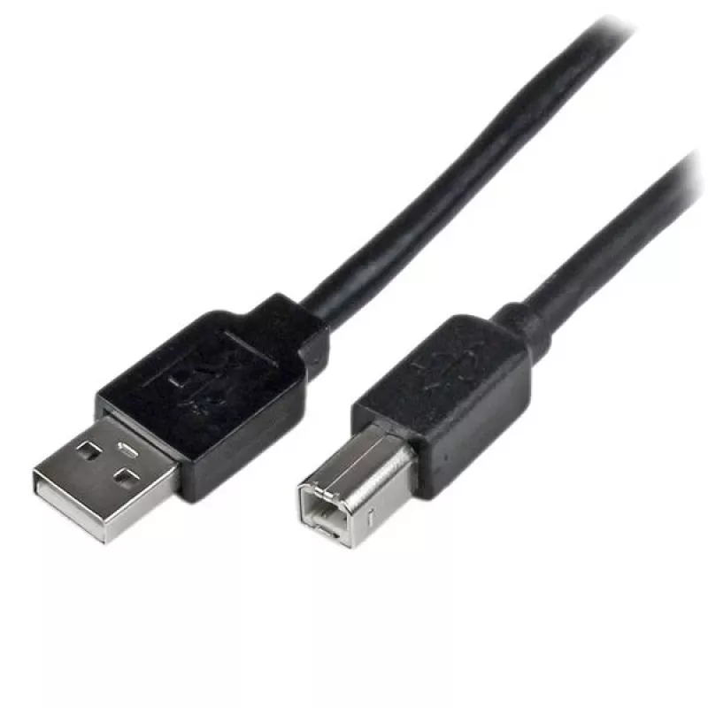 StarTech.com 65 pėdų (20 m) aktyvus USB 2.0 A į B laidas, ilgas USB laidas, USB spausdintuvo laidas, 1x USB A (vyriška), 1x USB B (vyriška), juodas