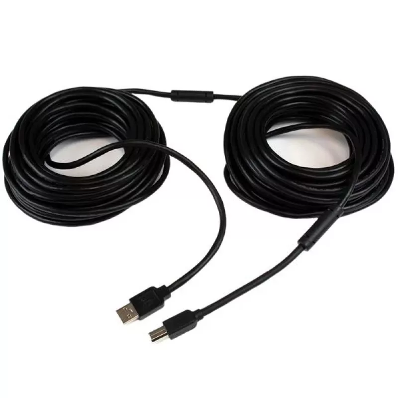 StarTech.com 65 pėdų (20 m) aktyvus USB 2.0 A į B laidas, ilgas USB laidas, USB spausdintuvo laidas, 1x USB A (vyriška), 1x USB B (vyriška), juodas