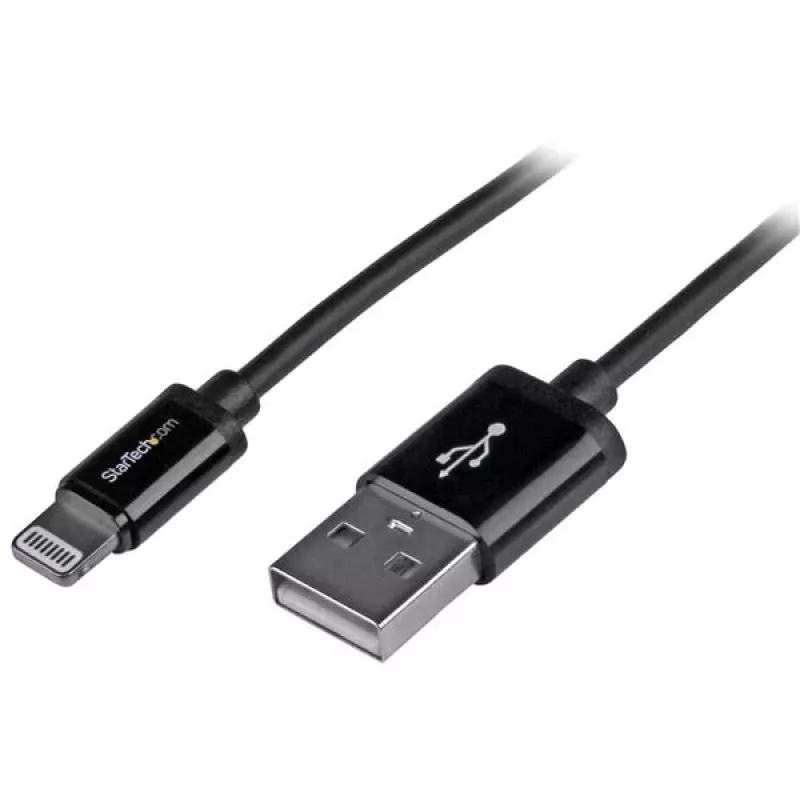 StarTech.com 1 m USB – Lightning laidas – iPhone / iPad / iPod įkroviklio laidas – sparčiojo įkrovimo Lightning į USB laidas – Apple MFi sertifikuotas – juodas