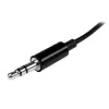 StarTech.com juodas plonas mini lizdo ausinių skirstytuvo laido adapteris - 3,5 mm kištukas į 2x 3,5 mm lizdus