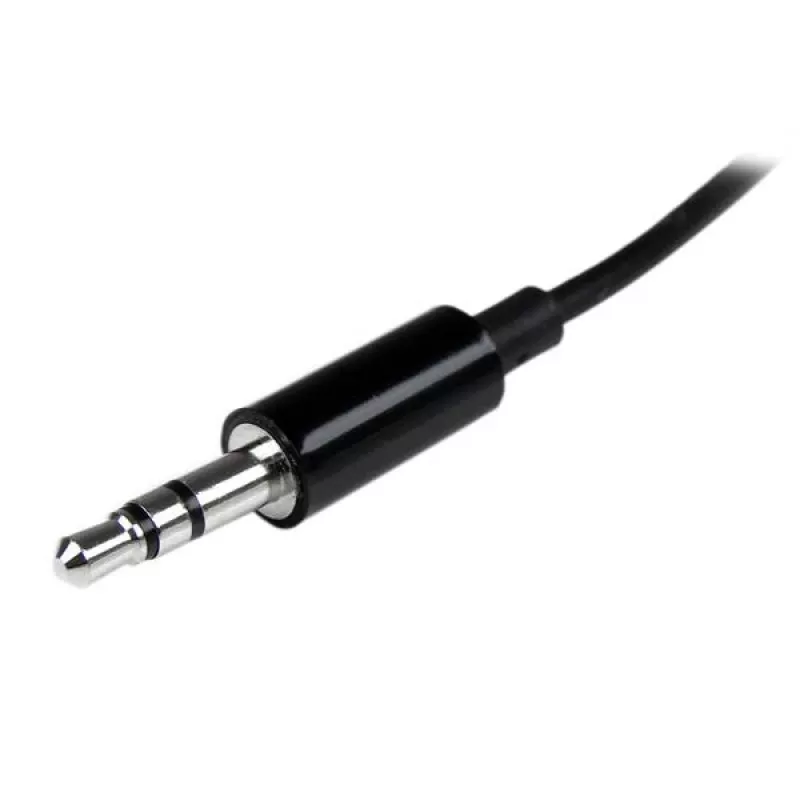 StarTech.com juodas plonas mini lizdo ausinių skirstytuvo laido adapteris - 3,5 mm kištukas į 2x 3,5 mm lizdus