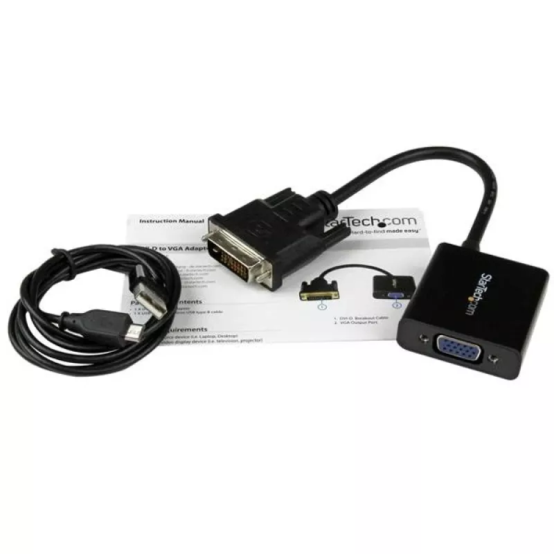 StarTech.com DVI-D į VGA aktyvus adapterio keitiklio kabelis - 1080p