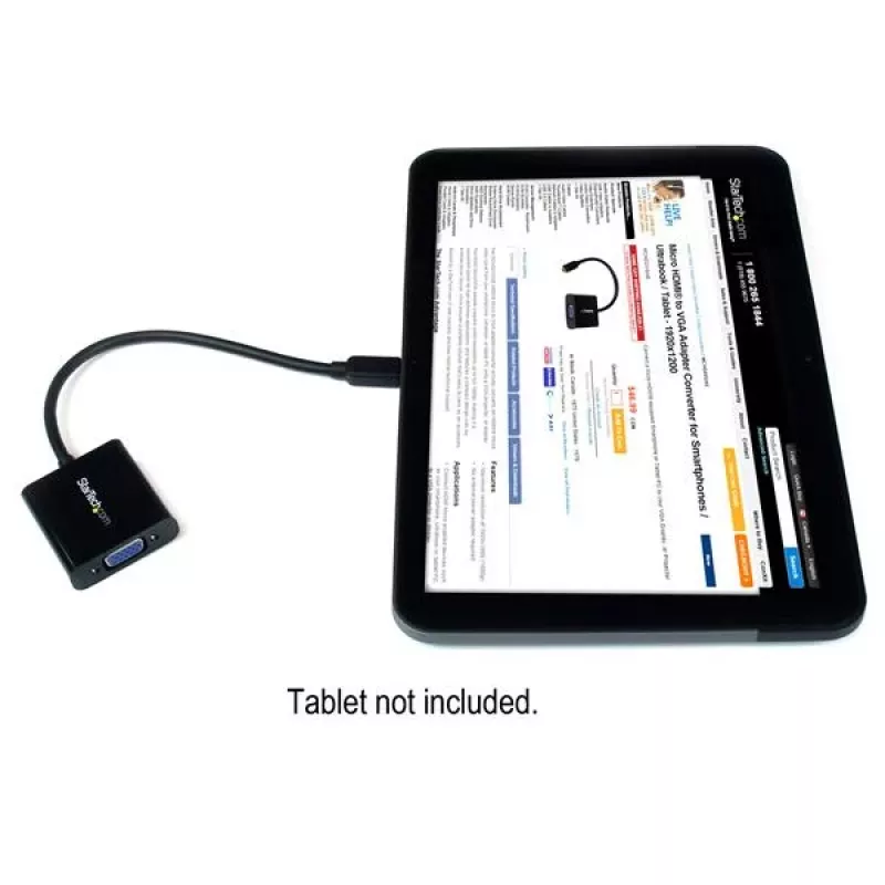 StarTech.com Mikro HDMI į VGA adapteris keitiklis išmaniesiems telefonams / ultrabook'ams / planšetiniams kompiuteriams - 1920x1080