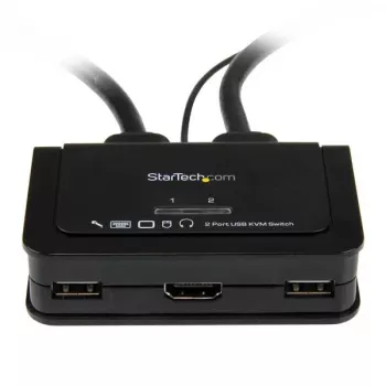 StarTech.com 2 prievadų USB HDMI kabelio KVM jungiklis su garsu ir nuotoliniu jungikliu – maitinamas USB