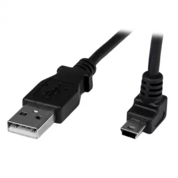 StarTech.com 1 m Mini USB laidas - A į viršutinį kampą Mini B, 1 m, USB A, Mini-USB B, USB 2.0, Vyriškas/Vyriškas, Juodas