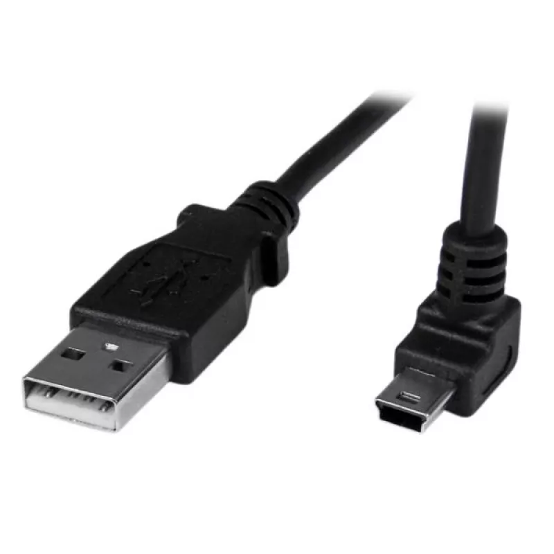 StarTech.com 1 m Mini USB laidas - A į viršutinį kampą Mini B, 1 m, USB A, Mini-USB B, USB 2.0, Vyriškas/Vyriškas, Juodas