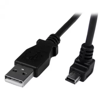StarTech.com 2 m Mini USB laidas – A į apatinį kampinį Mini B, 2 m, USB A, Mini-USB B, USB 2.0, 0,48 Gbit/s, juodas