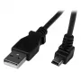 StarTech.com 2 m Mini USB laidas – A į apatinį kampinį Mini B, 2 m, USB A, Mini-USB B, USB 2.0, 0,48 Gbit/s, juodas