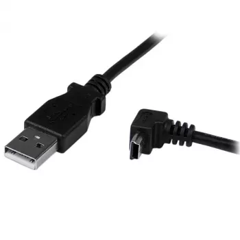 StarTech.com 2 m Mini USB laidas – A į apatinį kampinį Mini B, 2 m, USB A, Mini-USB B, USB 2.0, 0,48 Gbit/s, juodas