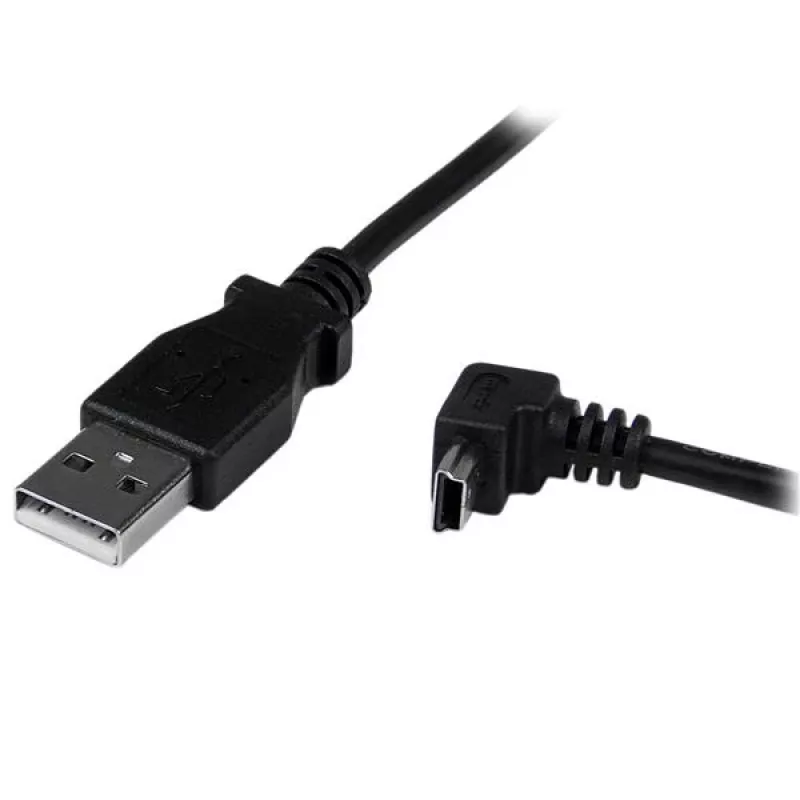 StarTech.com 2 m Mini USB laidas – A į apatinį kampinį Mini B, 2 m, USB A, Mini-USB B, USB 2.0, 0,48 Gbit/s, juodas