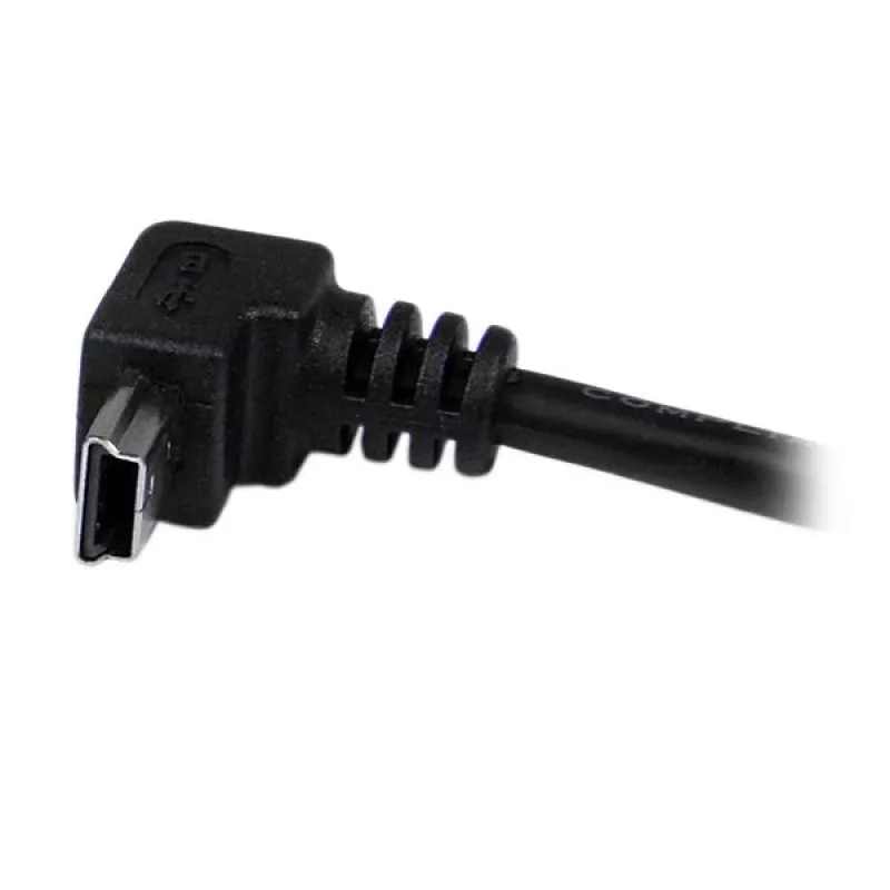 StarTech.com 2 m Mini USB laidas – A į apatinį kampinį Mini B, 2 m, USB A, Mini-USB B, USB 2.0, 0,48 Gbit/s, juodas