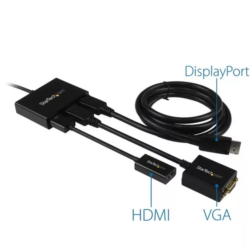 “StarTech.com” 3 prievadų kelių monitorių adapteris – DisplayPort 1.2 MST šakotuvas dviem 4K 30 Hz ir 1x 1080p – vaizdo skirstytuvas išplėstiniam darbalaukio režimui tik Windows kompiuteriuose – DP prie 3x DP monitorių