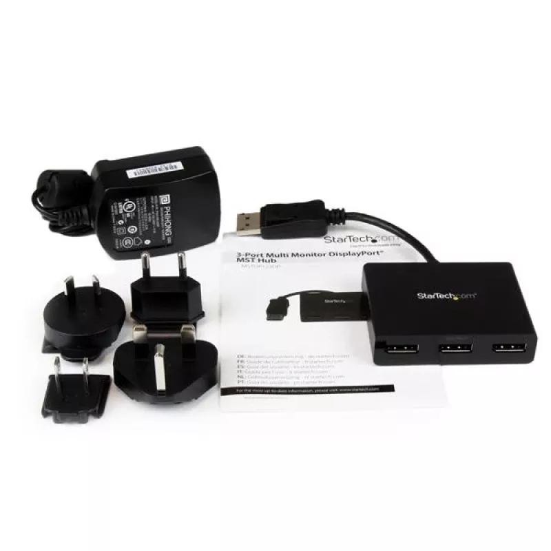 “StarTech.com” 3 prievadų kelių monitorių adapteris – DisplayPort 1.2 MST šakotuvas dviem 4K 30 Hz ir 1x 1080p – vaizdo skirstytuvas išplėstiniam darbalaukio režimui tik Windows kompiuteriuose – DP prie 3x DP monitorių