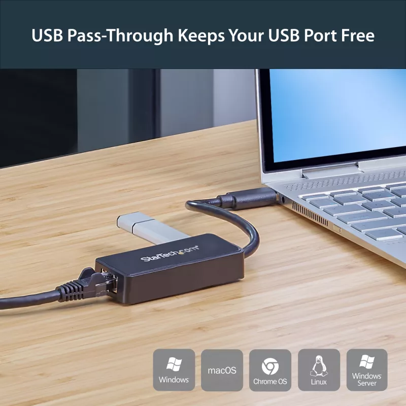 StarTech.com USB 3.0 į Gigabit Ethernet adapteris NIC su USB prievadu - juodas