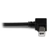 StarTech.com 2 m USB 2.0 A į kairiuoju kampu B laidas – V/V, 2 m, USB A, USB B, USB 2.0, Vyriškas/Vyriškas, Juodas