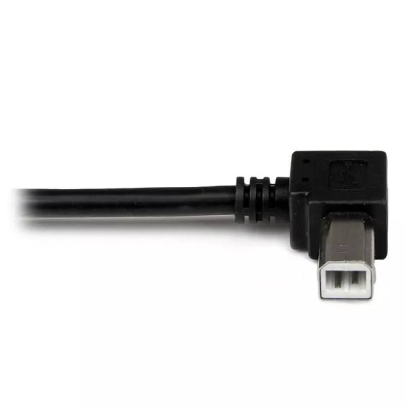 StarTech.com 2 m USB 2.0 A į kairiuoju kampu B laidas – V/V, 2 m, USB A, USB B, USB 2.0, Vyriškas/Vyriškas, Juodas