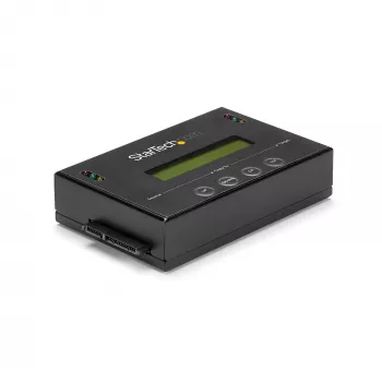 StarTech.com 1:1 autonominis standžiųjų diskų kopijuoklis ir trintuvas, SATA HDD/SSD disko klonavimo ir trynimo įrenginys, LCD ekranas, atitinka TAA, nepriklauso nuo OS
