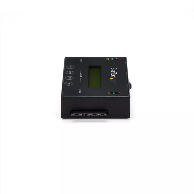 StarTech.com 1:1 autonominis standžiųjų diskų kopijuoklis ir trintuvas, SATA HDD/SSD disko klonavimo ir trynimo įrenginys, LCD ekranas, atitinka TAA, nepriklauso nuo OS