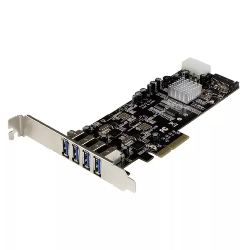 StarTech.com 4 prievadų PCI Express (PCIe) SuperSpeed USB 3.0 plokštės adapteris su 2 skirtaisiais 5 Gb/s kanalais – UASP – SATA / LP4 maitinimas
