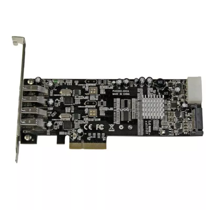 StarTech.com 4 prievadų PCI Express (PCIe) SuperSpeed USB 3.0 plokštės adapteris su 2 skirtaisiais 5 Gb/s kanalais – UASP – SATA / LP4 maitinimas