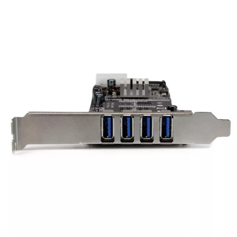 StarTech.com 4 prievadų PCI Express (PCIe) SuperSpeed USB 3.0 plokštės adapteris su 2 skirtaisiais 5 Gb/s kanalais – UASP – SATA / LP4 maitinimas