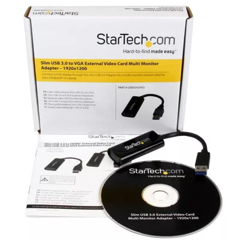 StarTech.com USB 3.0 į VGA adapteris, USB į VGA monitoriaus keitiklis, skirtas Windows, plonas (nepalaiko macOS/ChromeOS/Linux) – TAA