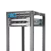 StarTech.com 4 stulpų 42U mobilus atviro rėmo serverių stovas, keturių stulpų 19 colių tinklo stovas su ratukais, riedantis stovas su reguliuojamu gyliu kompiuterinei/AV/duomenų/IT įrangai – ratukai, niveliavimo kojelės arba tvirtinimas prie grindų
